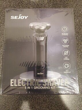 SEJOY 5-in-1 Electric Shaver Kit, 3 Head Rotary, Waterproof, USB Charging